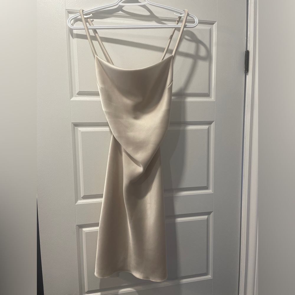 Nanushka malia satin cowl neck mini dress xxs - Picture 4 of 16